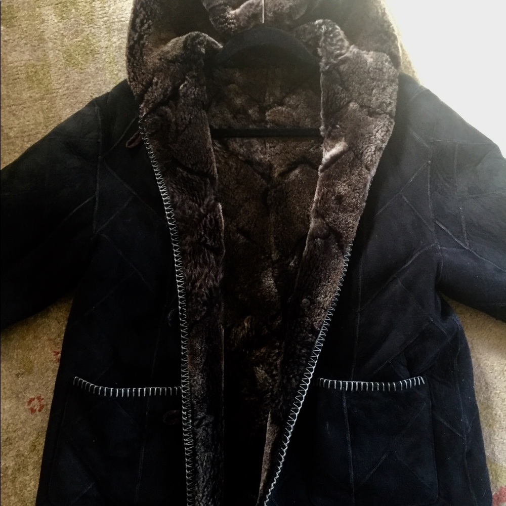 Suede shearling girls large or small women’s petite jacket